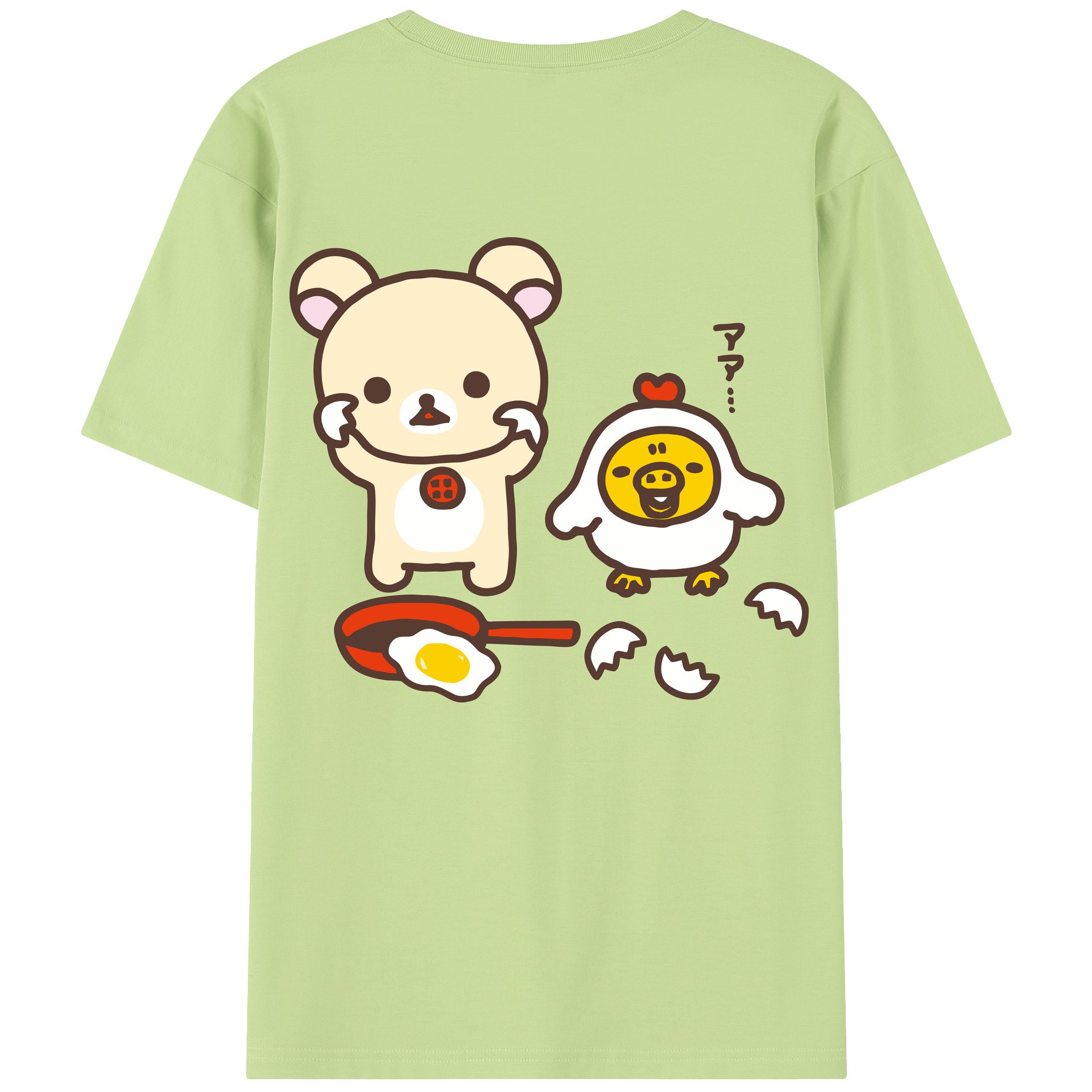 （画像用） リラックマ リラックマ キイロイトリ Rilakkuma Korilakkuma Kiiroitori 綿100％半袖Tシャツ（背面プリント）